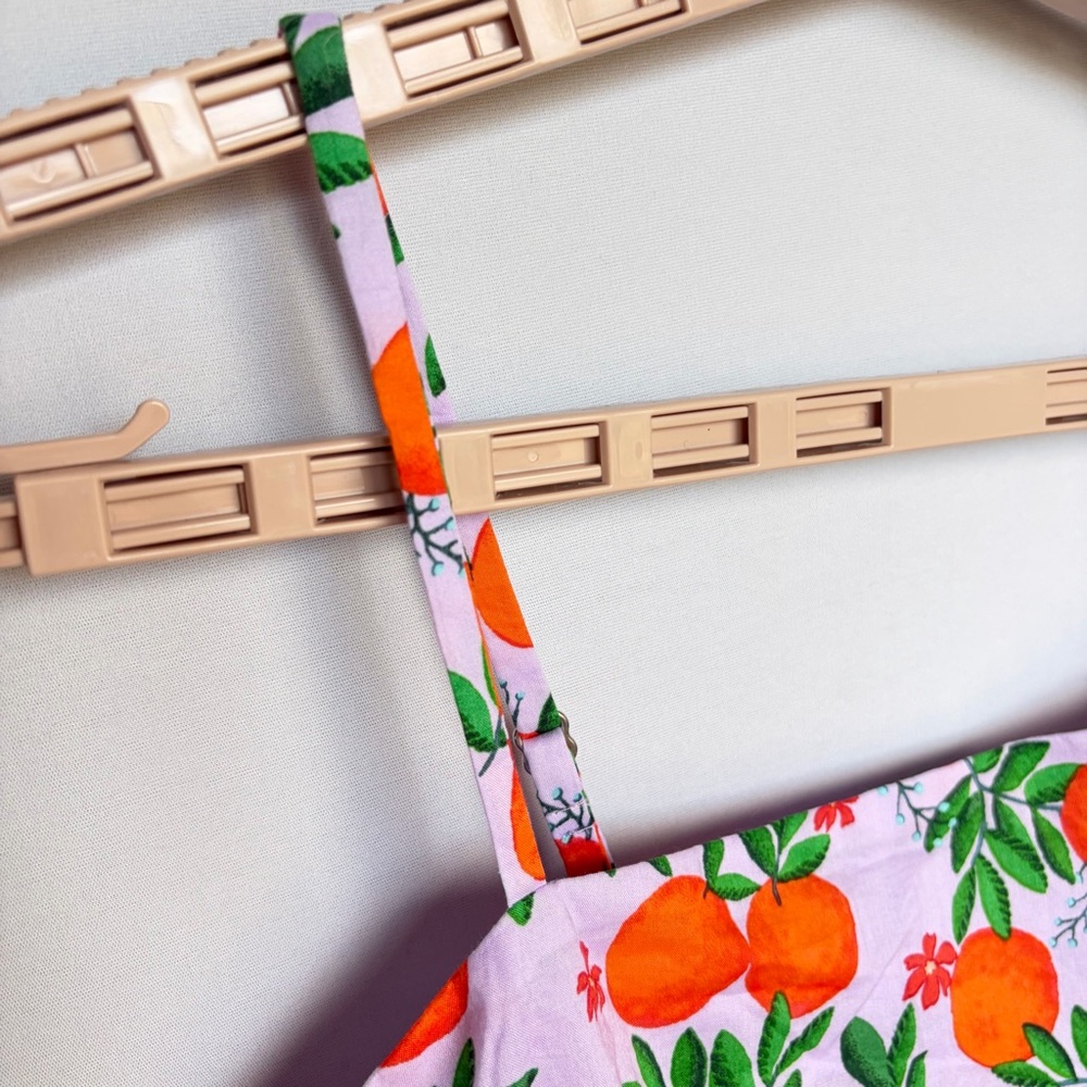 J Crew Women Sz 0 Strappy Orange Fruit Midi Dress Purple SUM25 Spring NWT - Picture 10 of 16